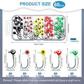 Crappie jig heads 1/32 oz in red color